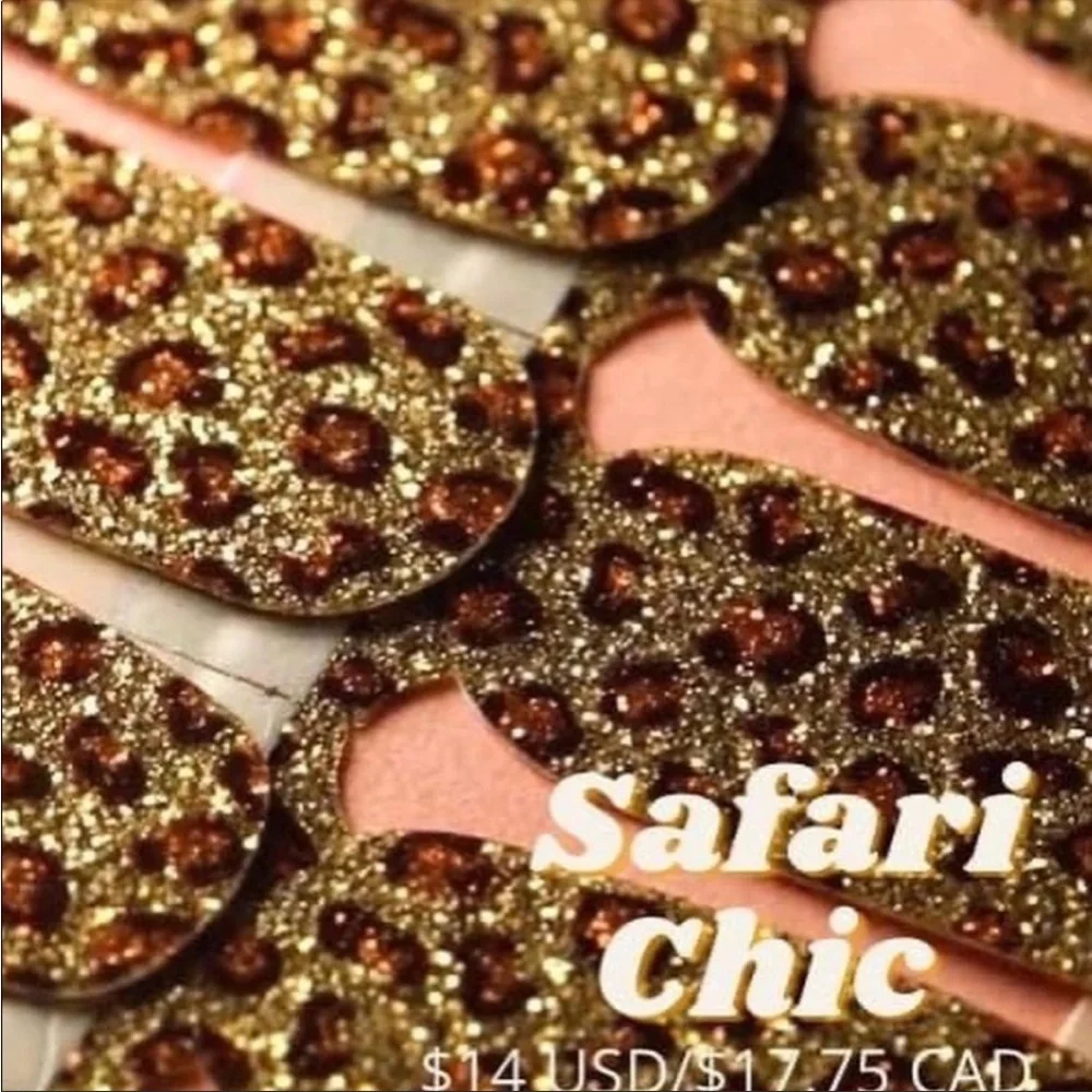 *Retired* Color Street: Safari Chic | Leopard Print Glitter Gold Brown Animal